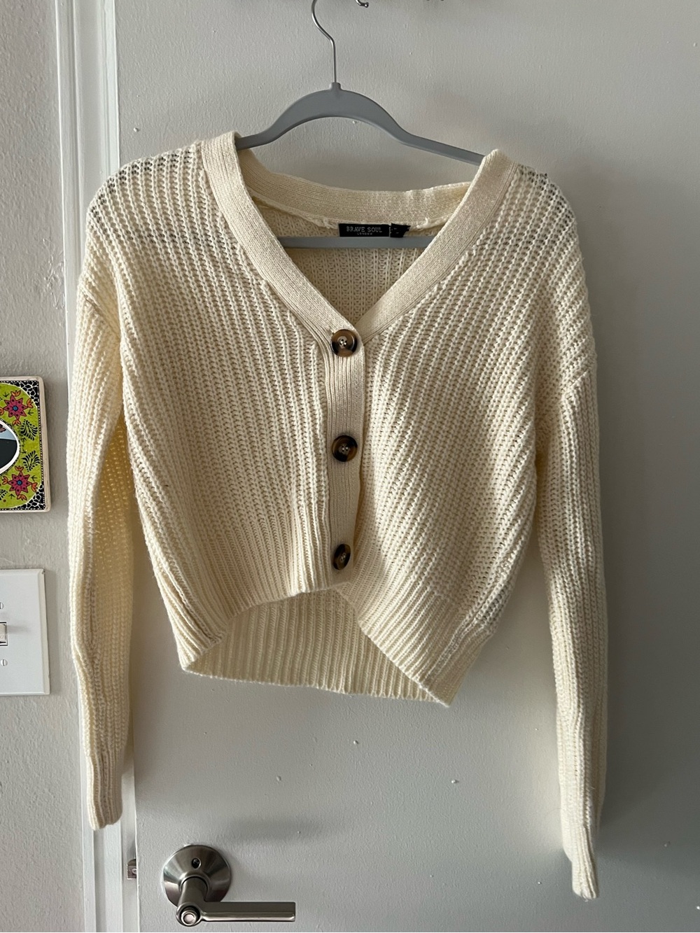 Cropped Cardigan in Cream